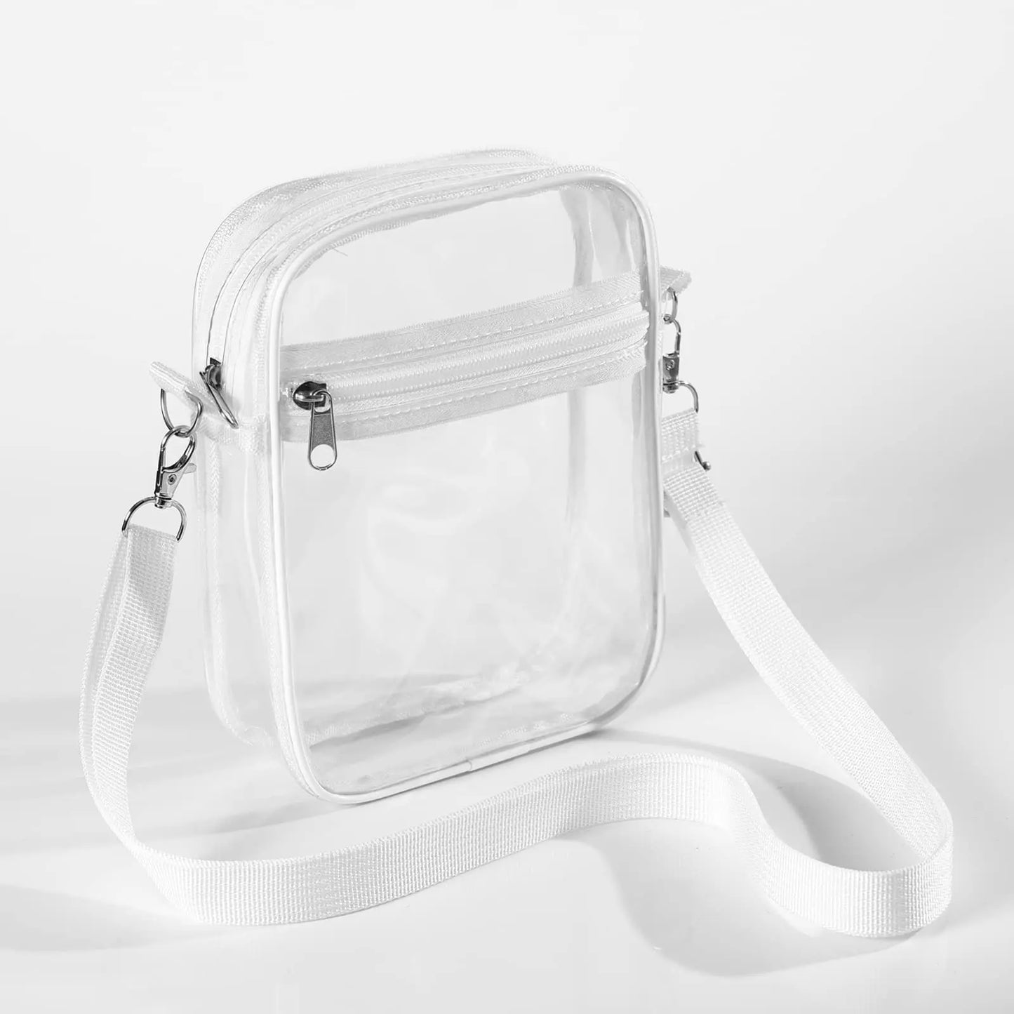 Women Clear Shoulder Bag PVC Concert Transparent Purse Simple Crossbody Bag With Front Pocket Stadium Approved Casual Handbag
