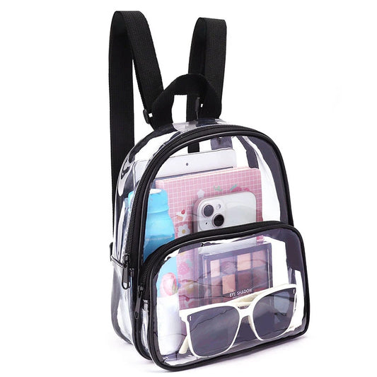 Clear Backpack Stadium Approved  Shoulder Straps, Small Clear Bag for Schools, Concerts, Work, Festivals and Sporting Events